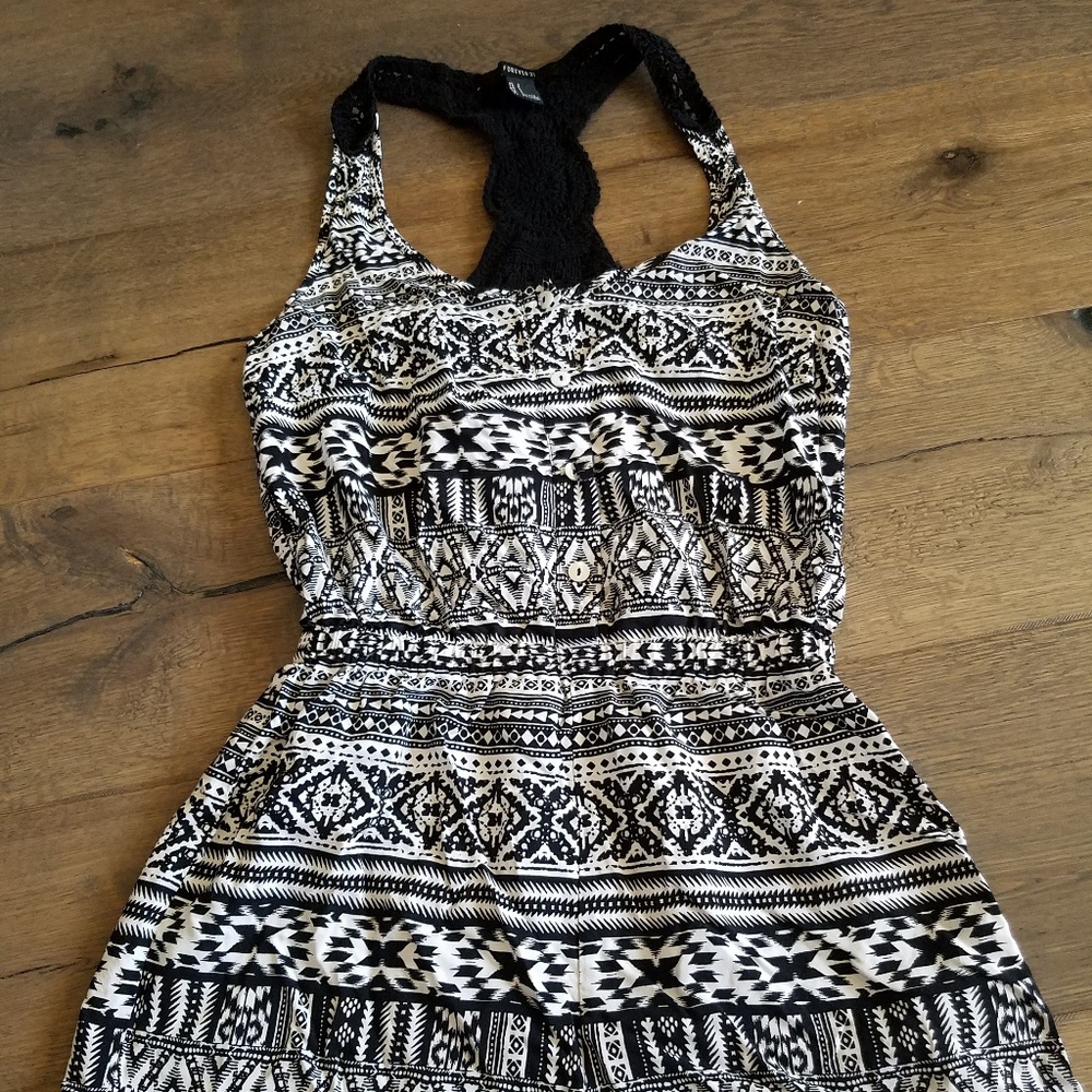 Black and white romper